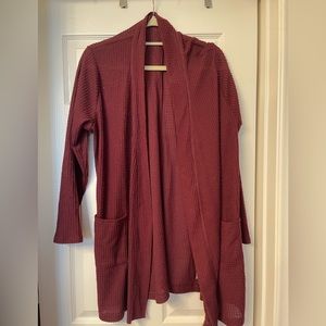 Burgundy Lightweight cardigan with pockets
